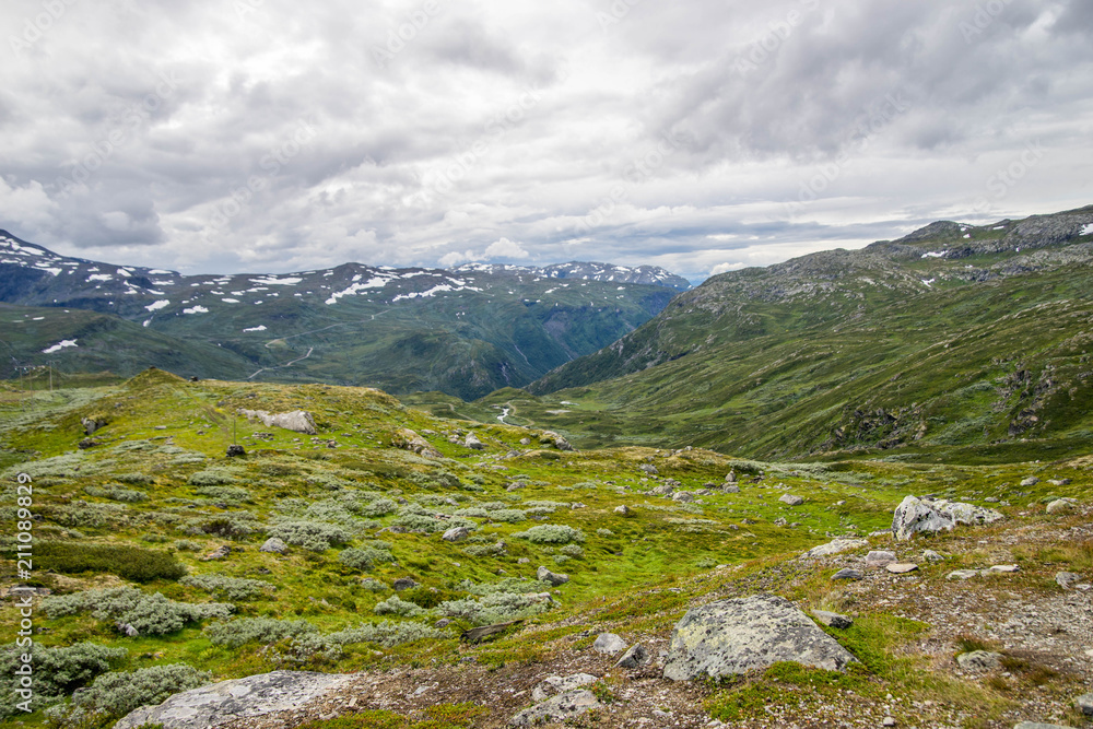 Travel in Norway mountains at summer