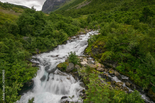 Waterfall view in Norway summer trip