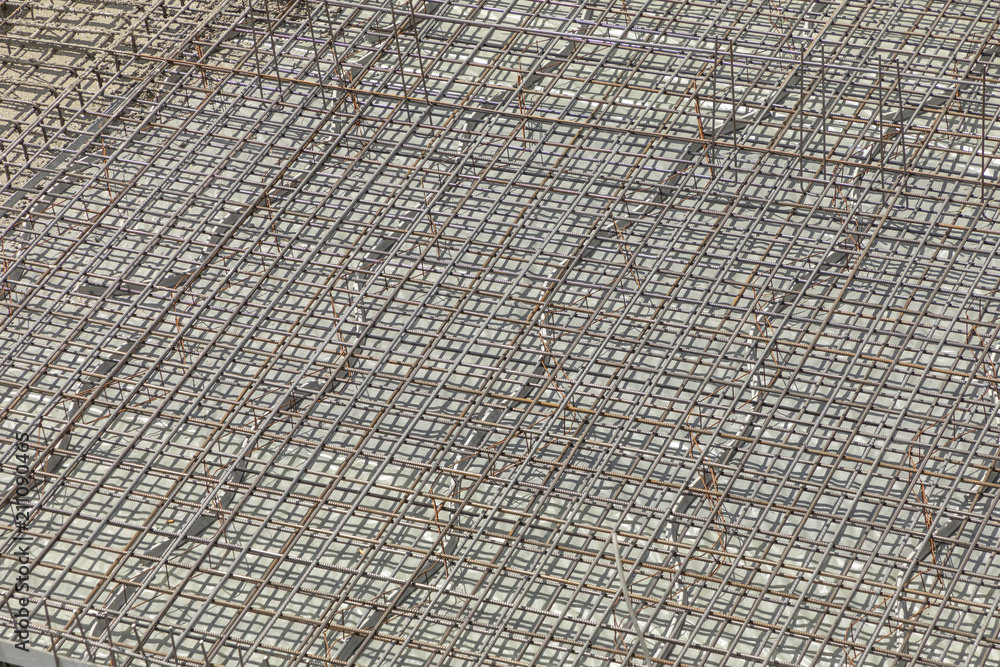 Fototapeta premium construction of the concrete foundation of a house