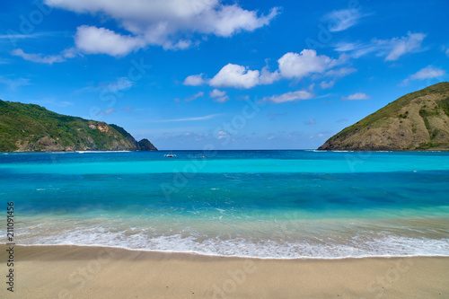 Sunny day at Mawi beach Lombok Indonesia