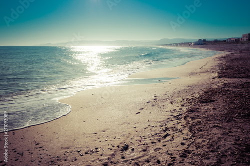 Fototapeta Naklejka Na Ścianę i Meble -  Landscape of the beach in the morning