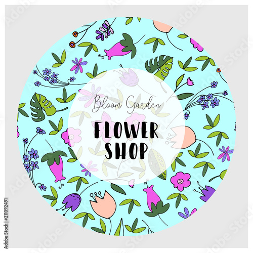 Beautiful Floral Pattern Label