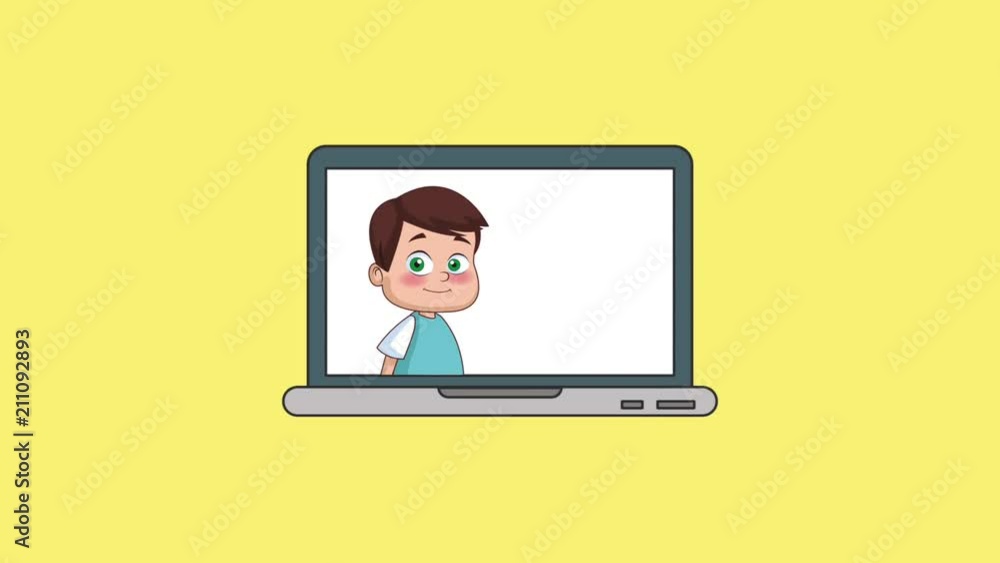 Playing video online from laptop High Definition animation colorful scenes Playing video online from laptop High Definition animation colorful scenes