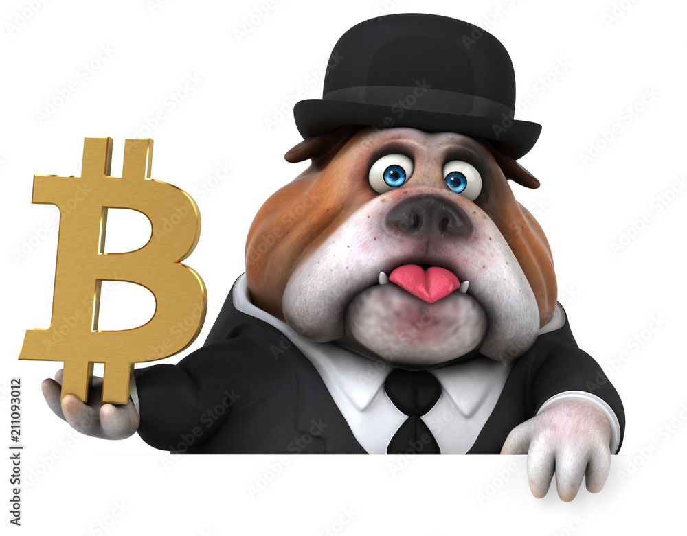 Naklejka premium Fun bulldog - 3D Illustration