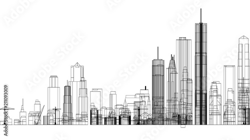 City Concept Architect Blueprint - isolated