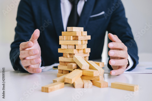 Obraz na plátně Alternative risk concept, plan and strategy in business protect with balance woo