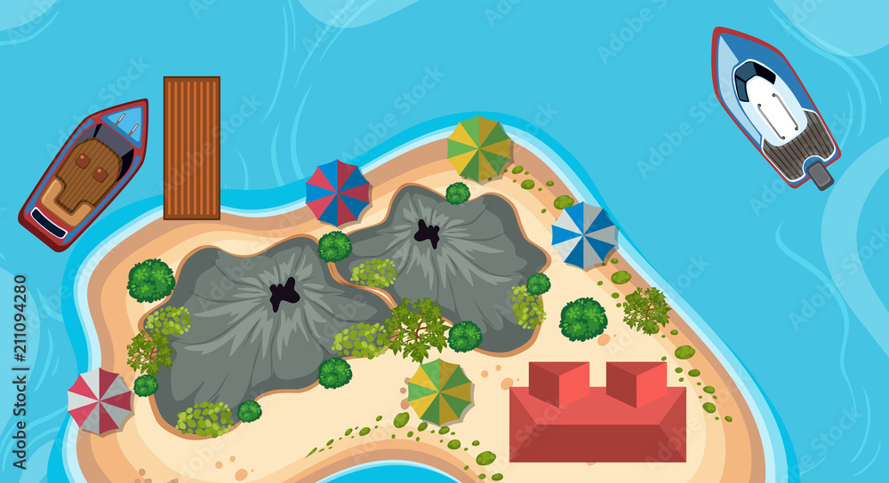 An Aerial View of Tropical Island An Aerial View of Tropical Island