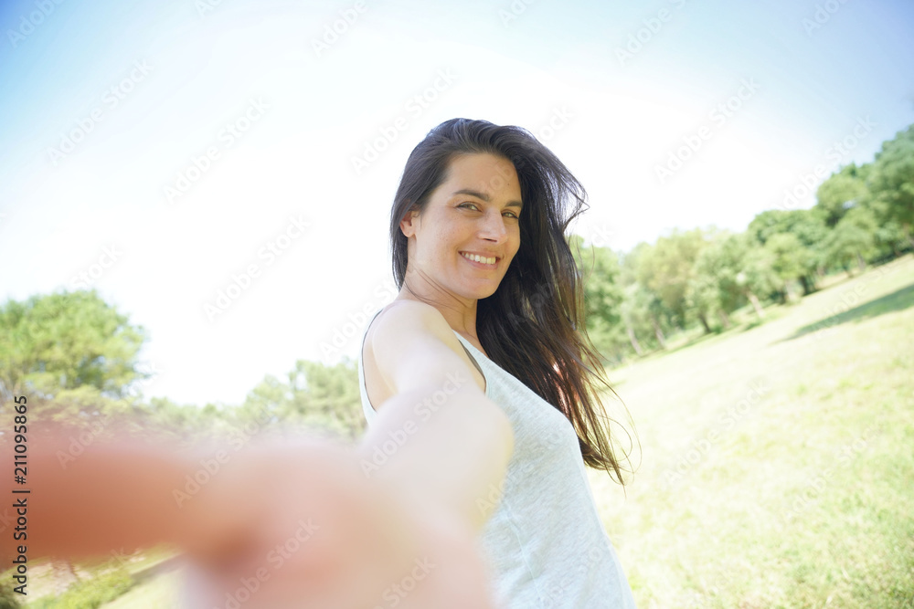 Portrait of smiling beautiful brunette woman Portrait of smiling beautiful brunette woman