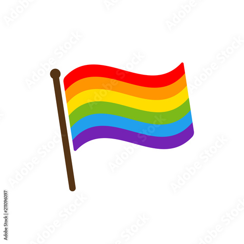 Pride flag icon. Color rainbow vector wave stripes, LGBT Lesbian gay bisexual transgender concept, Symbol