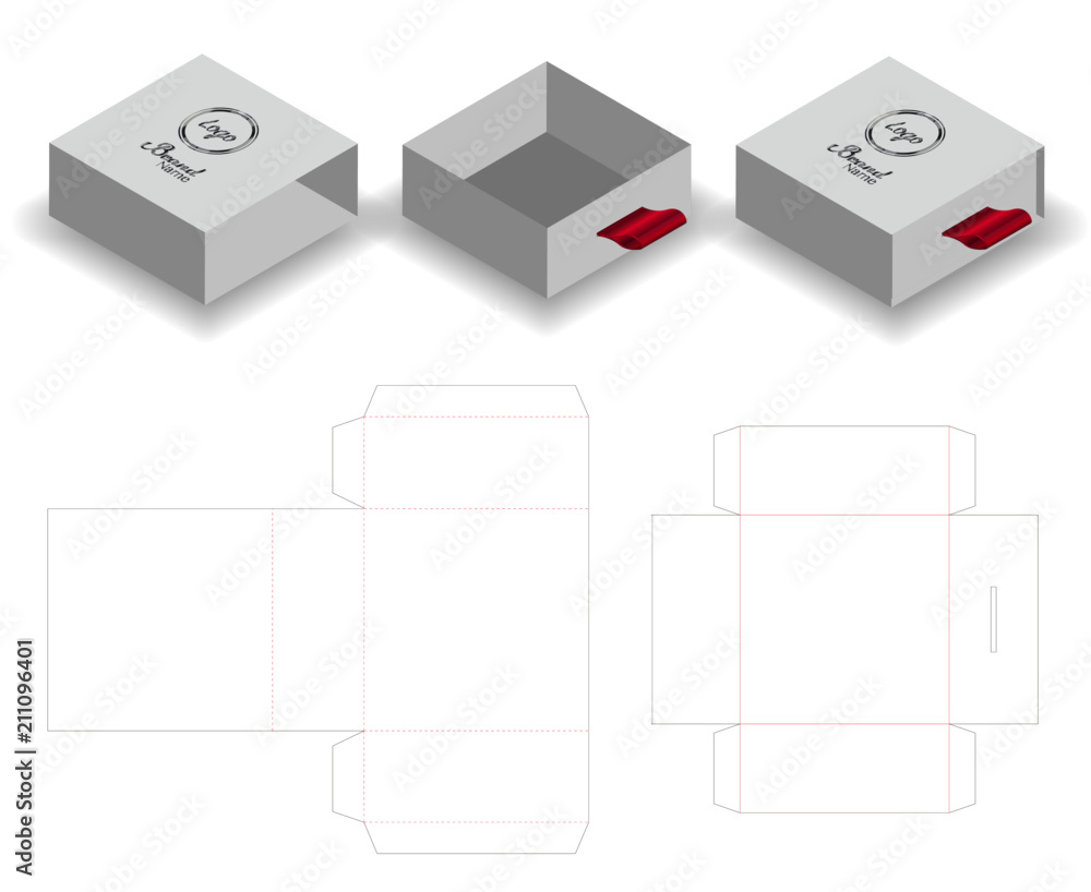 hard paper slide sleeve box mockup dieline hard paper slide sleeve box mockup dieline