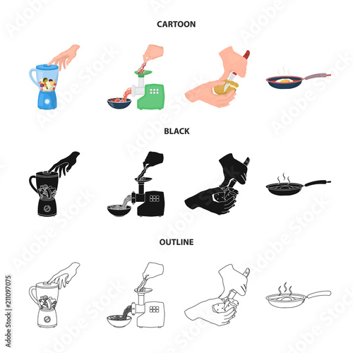 equipment, appliances, appliance and other web icon in cartoon,black,outline style., cook, tutsi. Kitchen, icons in set collection.