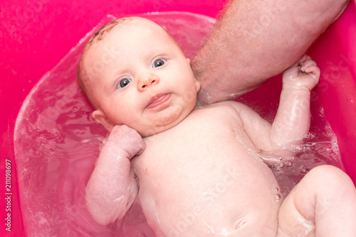 Bathing of baby