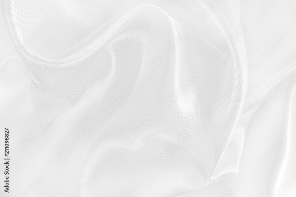 Fototapeta premium White fabric texture for background and design, beautiful pattern of silk or linen.