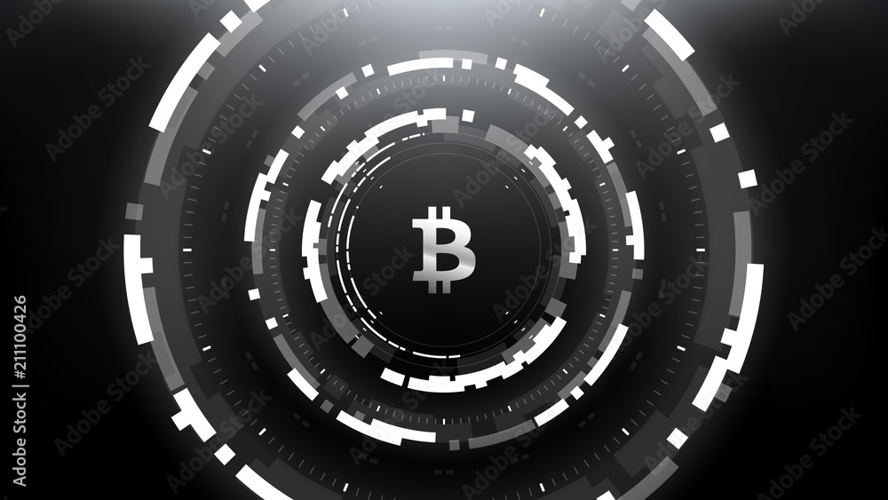 Bitcoin Futuristic Technology Vector Illustration Bitcoin Futuristic Technology Vector Illustration