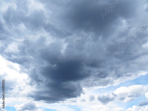 Fototapeta Naklejka Na Ścianę i Meble -  View at Panorama of Dark Storm Clouds on the Sky