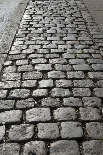 Canvas Print Cobblestone Street Background, Copenhagen