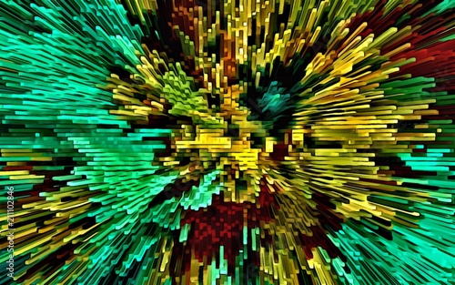 computer illustration abstract psychedelic colored background mosaic chaotic brush strokes paints brushes of different sizes