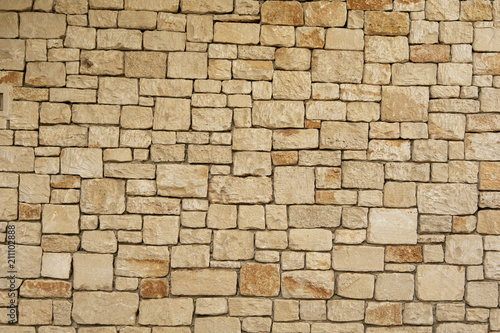 Background of old wall texture, traditional Mallorcan ashlars photo