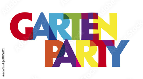 Banner bunter Schriftzug Gartenparty