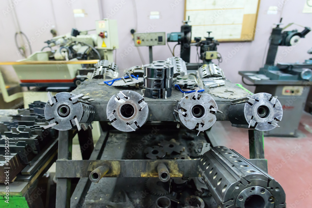 Heavy industry manufacturing factory, metal processing shop. Wor Heavy industry manufacturing factory, metal processing shop. Wor