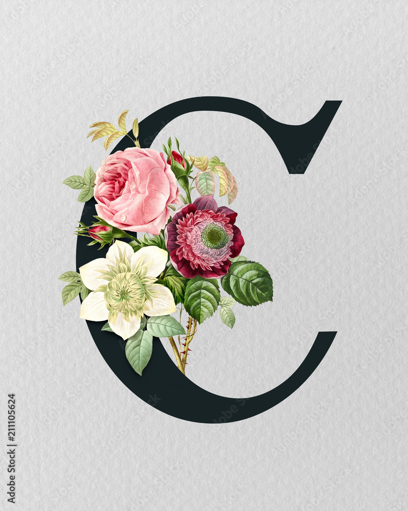 Cute Letter A Floral Monogram A With Vintage Flowers And Stock Illustration  - Download Image Now - iStock