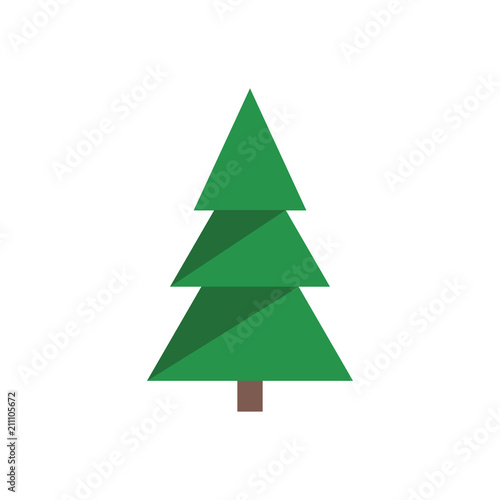 Fir tree icon isolated. Flat design