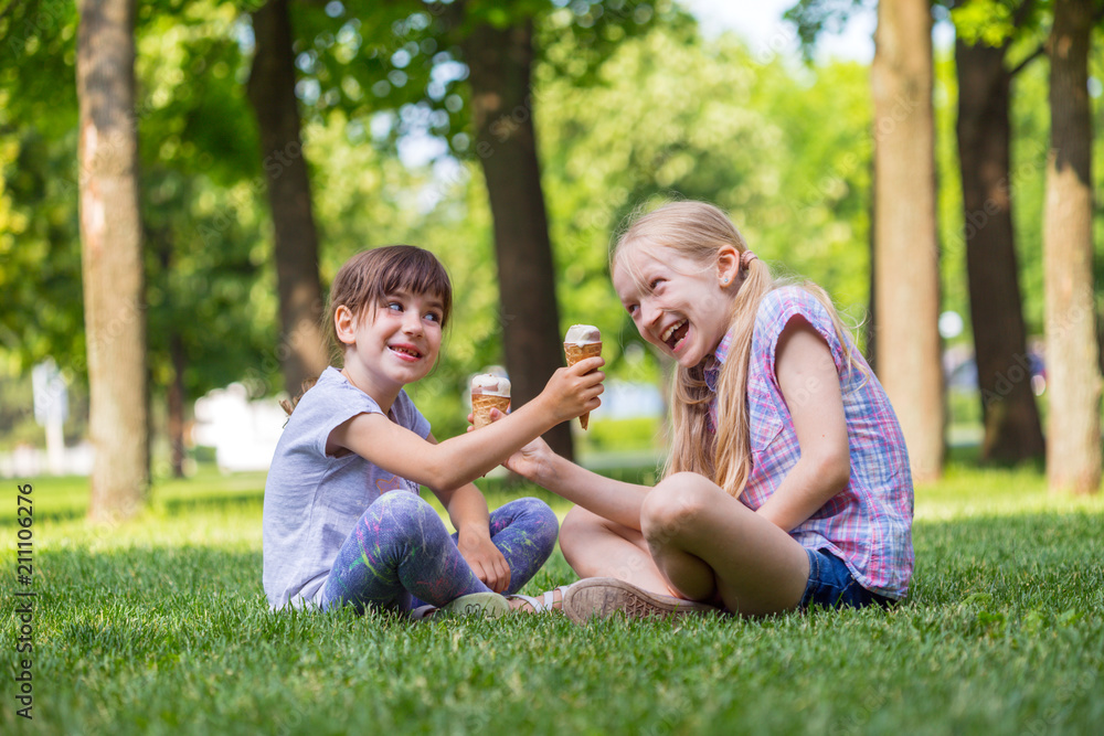 little girl girlfriend on the lawn little girl girlfriend on the lawn