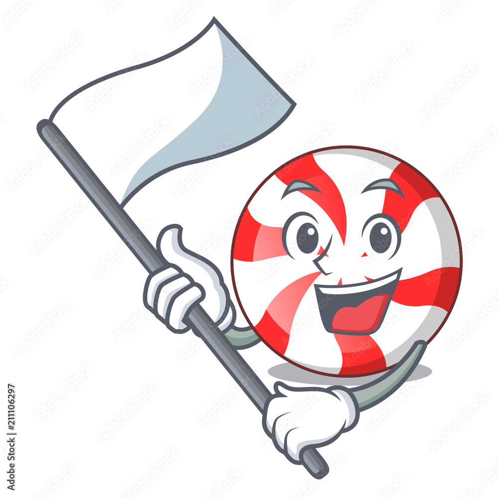 With flag peppermint candy mascot cartoon Stock Vector | Adobe Stock