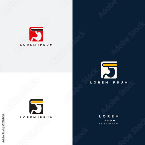 Stomach Logo designs, Stomach Education logo, Book logo template