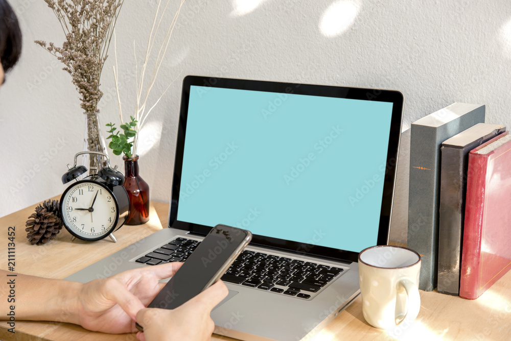 Computer Laptop Blank Screen for Mockup Creative Design Technology Template. Computer Laptop Blank Screen for Mockup Creative Design Technology Template.