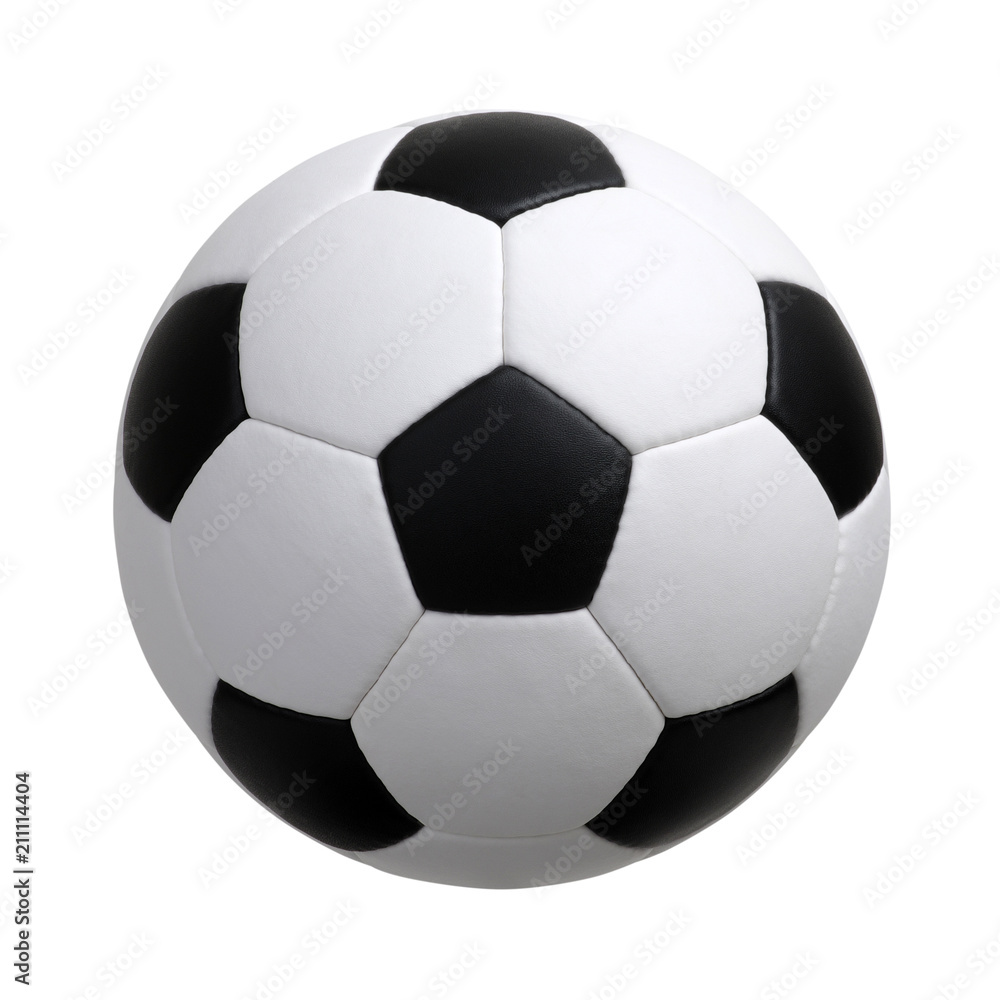 soccer ball on white - obrazy, fototapety, plakaty 