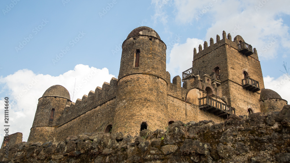 African medieval fortress with towers African medieval fortress with towers