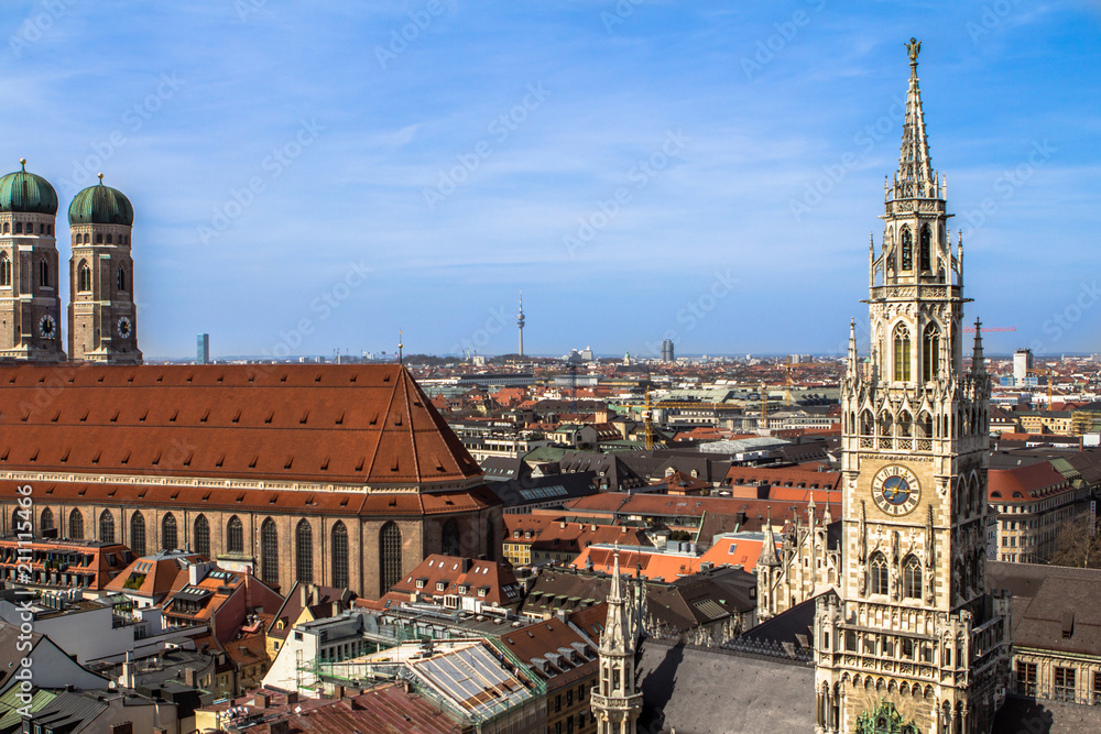 Obraz premium Panorama view of Munich, Germany