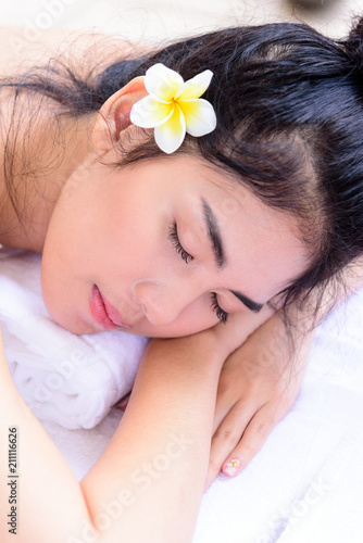 Portrait of beautiful asian people with close up view and close up eyes. Beauty  healthy  spa and relaxation concept.