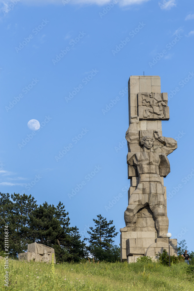 Monument with the moon