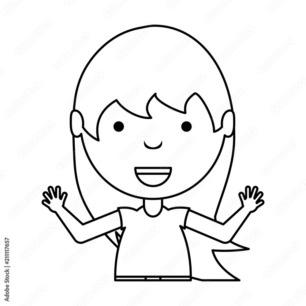 cartoon girl smiling over white background, vector illustration cartoon girl smiling over white background, vector illustration