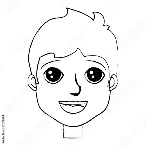 Cartoon man icon over white background, vector illustration