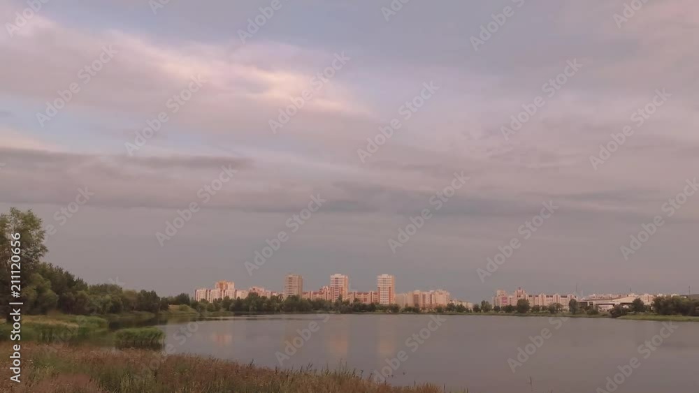 GOMEL, BELARUS. Time laps. panoramic view of the city at sunset. GOMEL, BELARUS. Time laps. panoramic view of the city at sunset.
