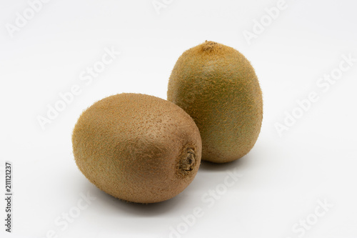 two kiwis  isolated on white background