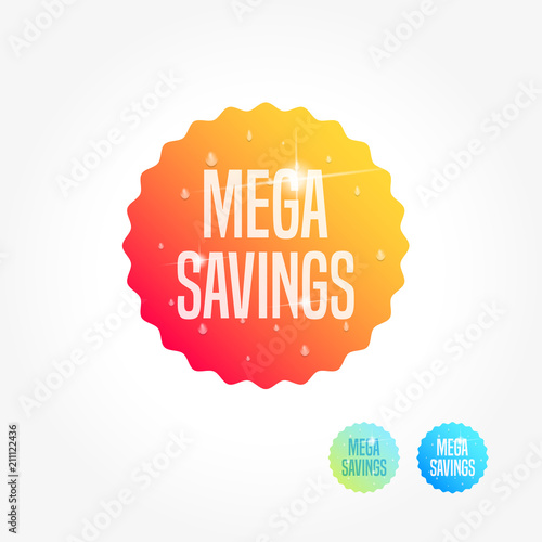 Mega Savings Commercial Shopping Label
