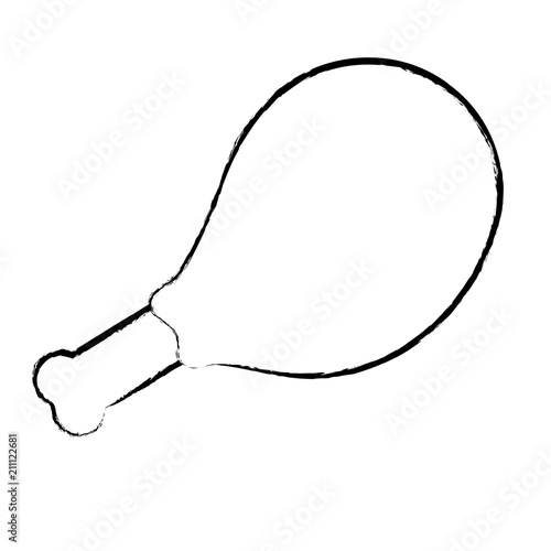 chicken thigh icon over white background, vector illustration