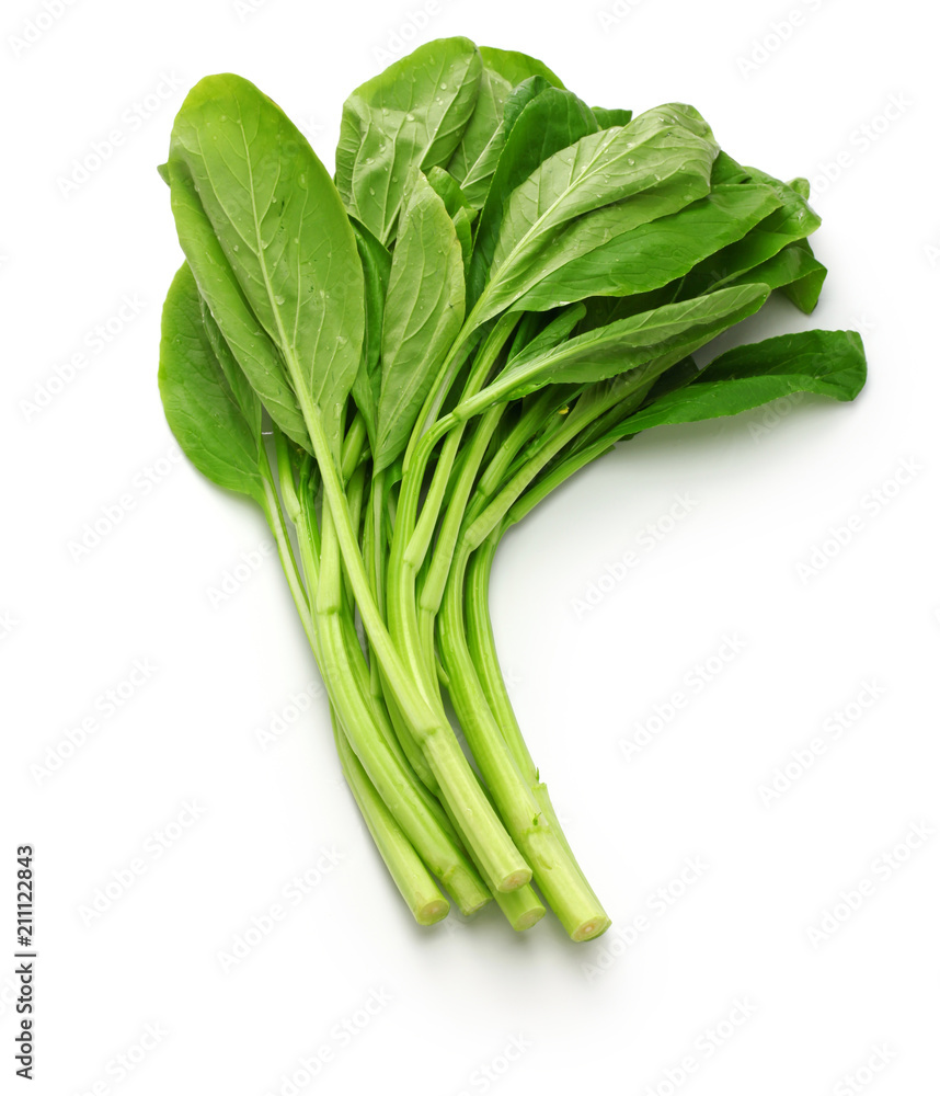 choy sum, chinese vegetable isolated on white background choy sum, chinese vegetable isolated on white background
