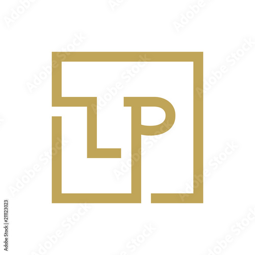 two letter logo line square LA TO LZ