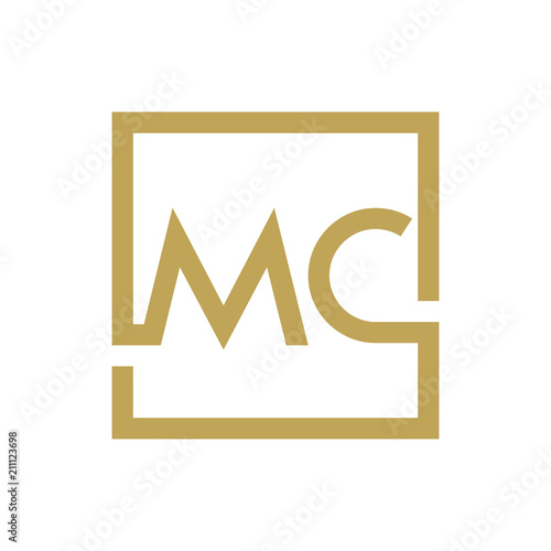 two letter logo line square MA TO MZ
