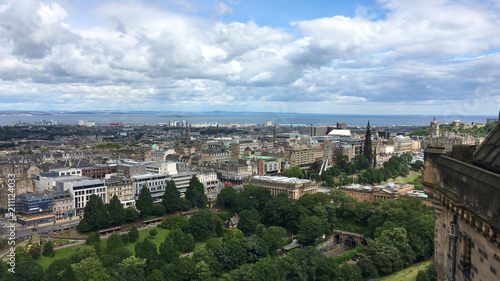 Aerial of the city of Edinburgh, Scotland