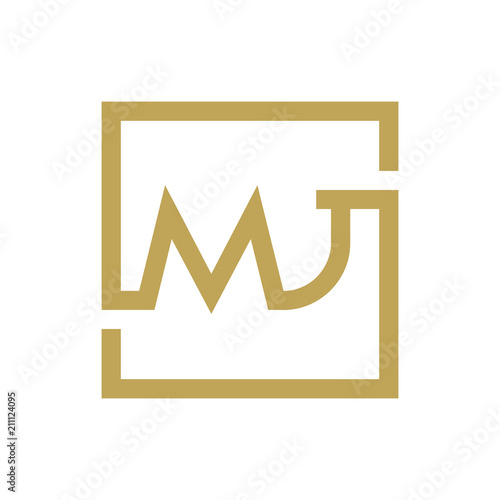 two letter logo line square MA TO MZ