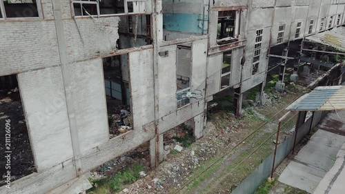 Wallpaper Mural Drone view of an abandoned industrial sites. Factory ruins. Torontodigital.ca