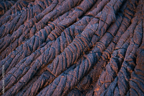 Lava string formation red and blue close up, El Hierro, Canary Islands, Spain photo
