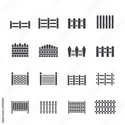 Fence icon set