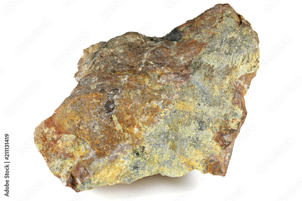 bismutite from Schneeberg/ Ore Mountains, Germany isolated on white background